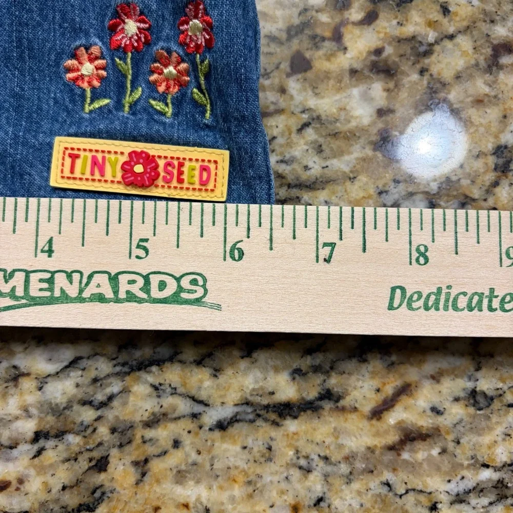 Vintage Carters Kids Tiny Seed Eric Carle Denim Shorts Red Stitching 3T 2002